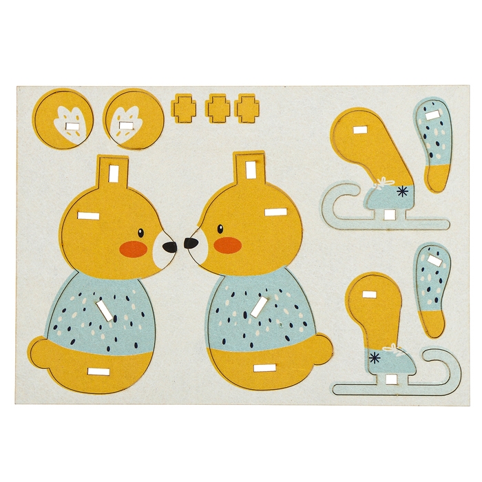 Ёлочная игрушка - подвеска деревянная сборная «Новый год! Мишка» Ёлочная игрушка - подвеска деревянная сборная «Новый год! Мишка»