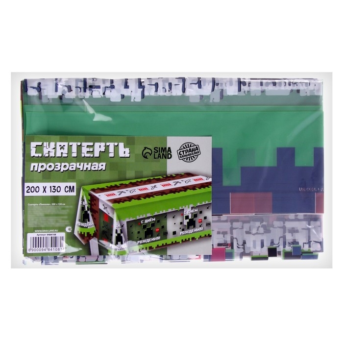 Скатерть одноразовая &laquo;Пиксели&raquo;, 130 &times; 200 см