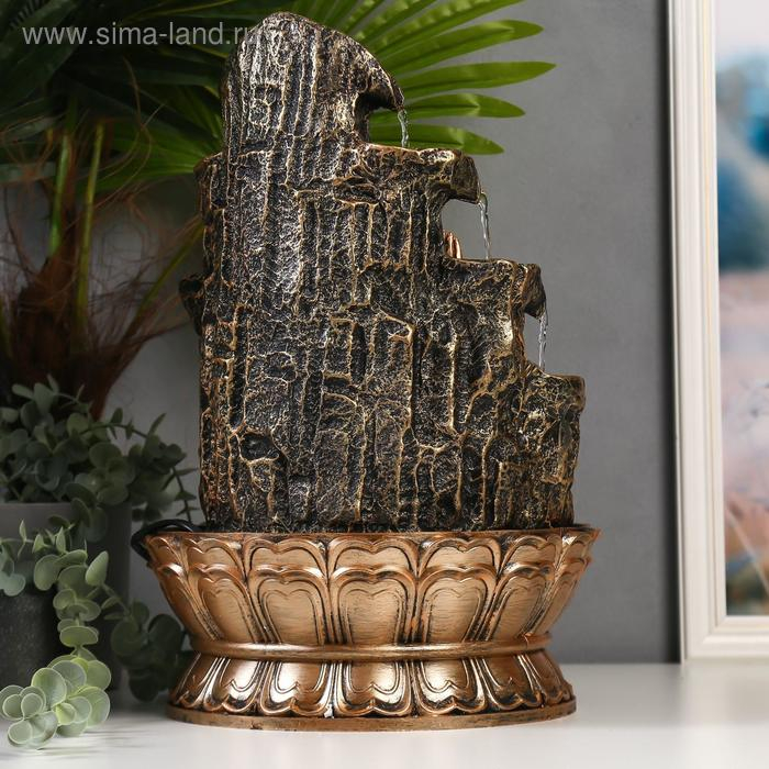 Фонтан настольный от сети, подсветка "Шива у скалы с водопадом" 42х28х28 см