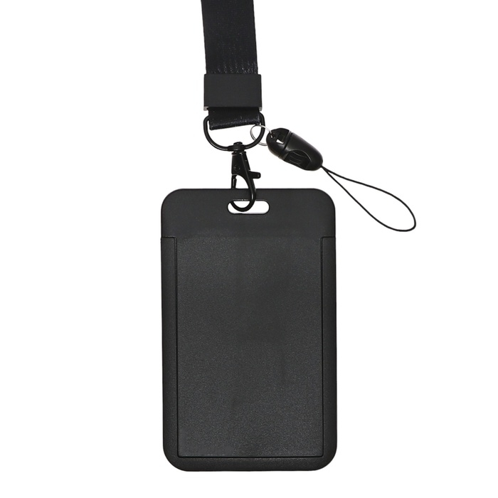 Бейдж-карман вертикальный пластиковый, внешний 110x68мм, внутренний 85x54мм, лента 80x2см, чёрный. Бейдж-карман вертикальный пластиковый, внешний 110x68мм, внутренний 85x54мм, лента 80x2см, чёрный.