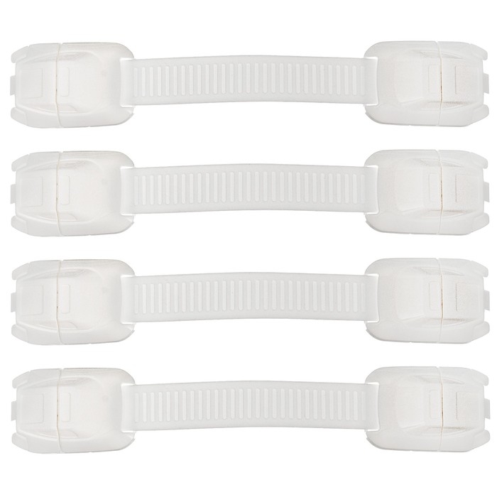 Набор блокираторов для дверей и ящиков, универсальные, гибкие, 4 шт., цвет белый, Крошка Я Набор блокираторов для дверей и ящиков, универсальные, гибкие, 4 шт., цвет белый, Крошка Я