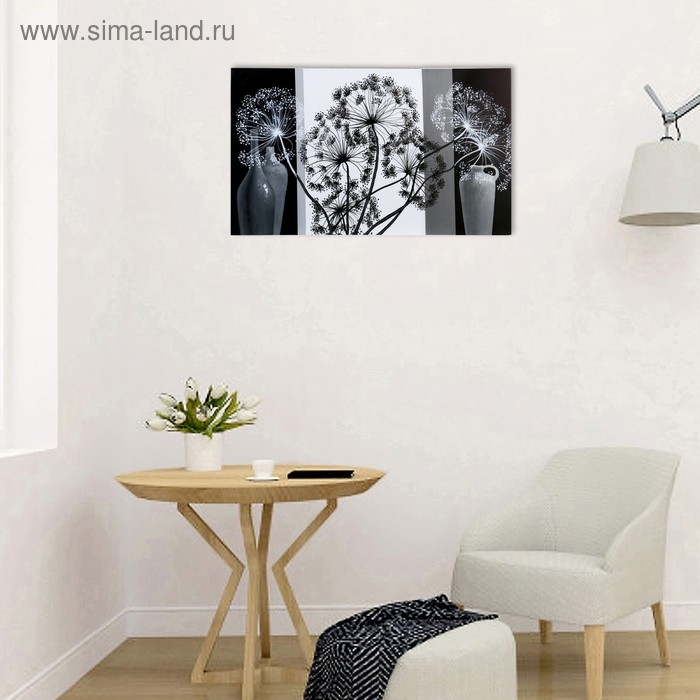 Картина-холст на подрамнике Картина-холст на подрамнике "Черно-белая" 60х100 см