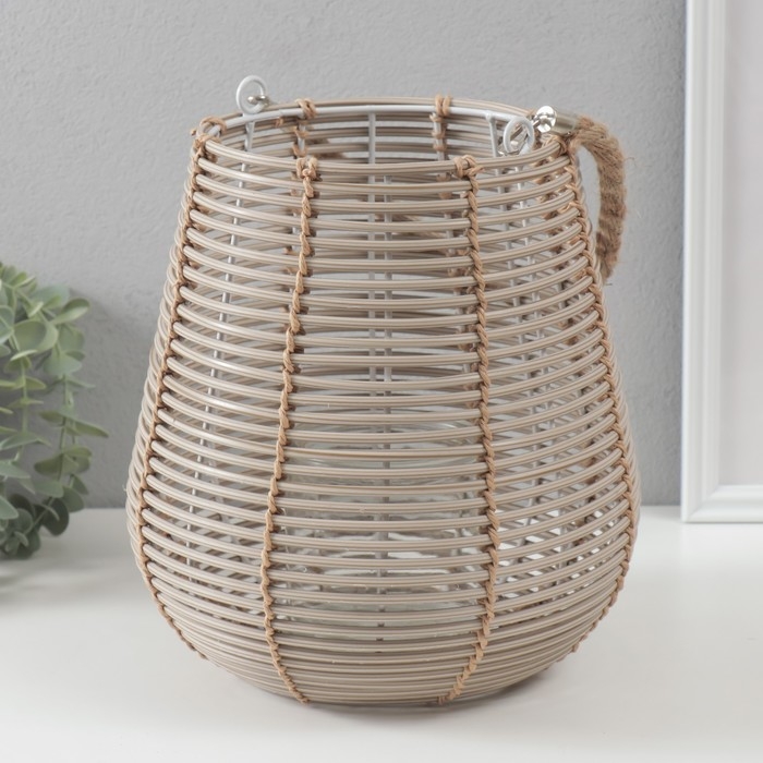 Подсвечник пластик на 1 свечу Подсвечник пластик на 1 свечу "Амфора" натуральный 16х24х25 см