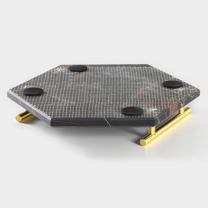 Поднос из мрамора Magistro Marble, 25×29 см, цвет чёрный Поднос из мрамора Magistro Marble, 25×29 см, цвет чёрный