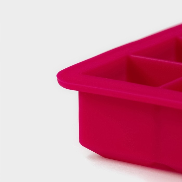 Форма для льда Доляна «Кубик», силикон, 18,5×11,8×3 см, 15 ячеек 3,4×3,4 см, цвет розовый Форма для льда Доляна «Кубик», силикон, 18,5×11,8×3 см, 15 ячеек 3,4×3,4 см, цвет розовый