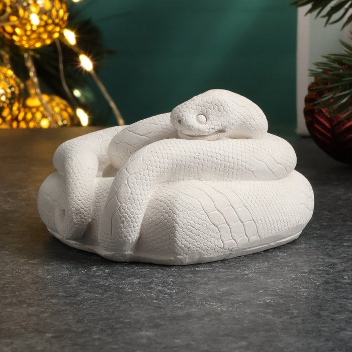 Новый год. Символ 2025. Фигура для раскраски  Новый год. Символ 2025. Фигура для раскраски "Змея Лея", 5х10х10см