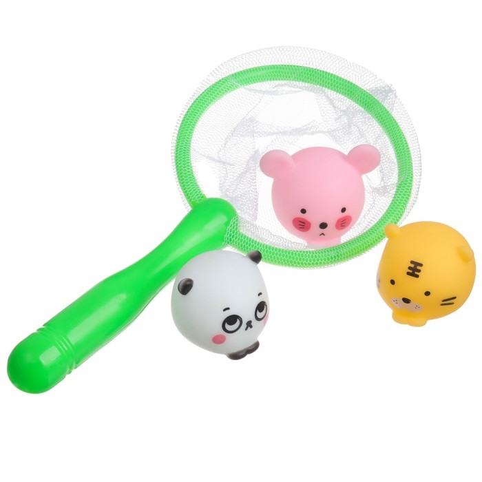 Набор игрушек для ванны «Кругляшики» + сачок + 3 пвх игрушки, Крошка Я Набор игрушек для ванны «Кругляшики» + сачок + 3 пвх игрушки, Крошка Я