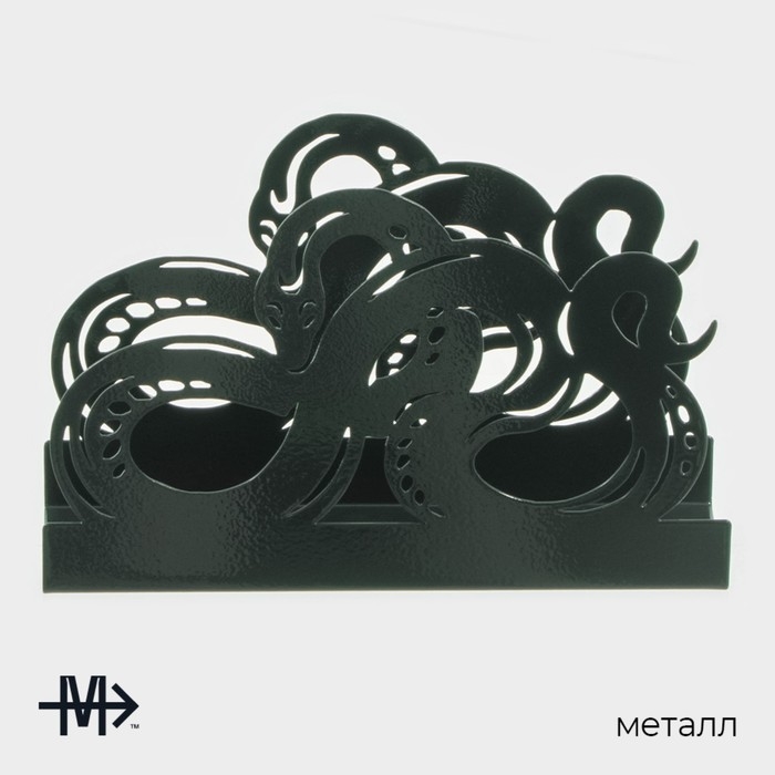 Салфетница Magistro «Змея», 14×4×9 см, цвет зелёный Салфетница Magistro «Змея», 14×4×9 см, цвет зелёный