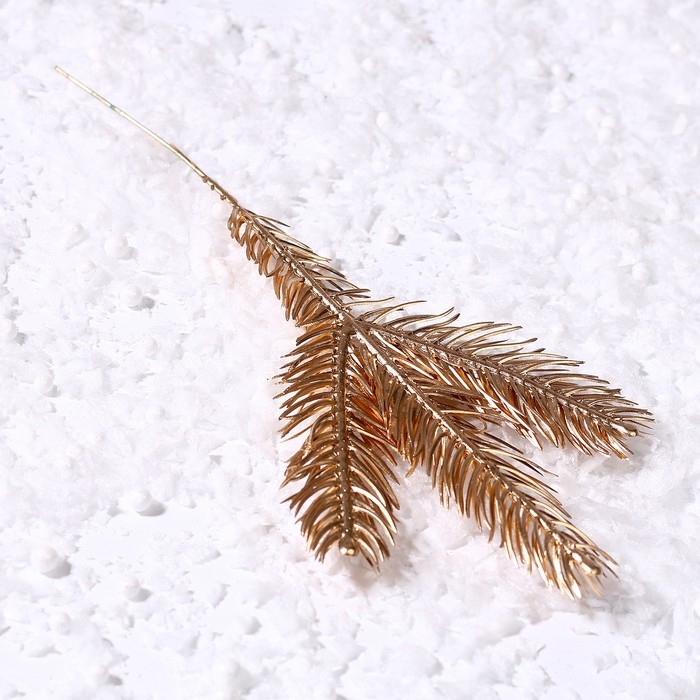 Декор «Веточка ели золотистая», набор 2 шт., размер 1 шт. — 25 × 10 см Декор «Веточка ели золотистая», набор 2 шт., размер 1 шт. — 25 × 10 см