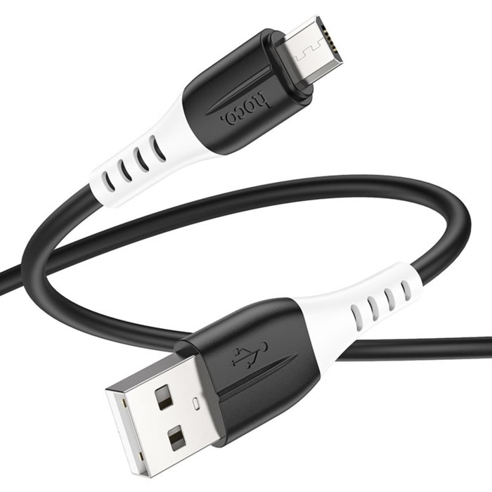Кабель Hoco X82, MicroUSB - USB, 2.4 А, 1 м, оплётка силикон, чёрный Кабель Hoco X82, MicroUSB - USB, 2.4 А, 1 м, оплётка силикон, чёрный