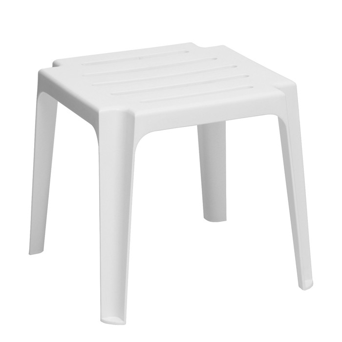 Столик к шезлонгу белый, 48 х 48 х 43 см Столик к шезлонгу белый, 48 х 48 х 43 см