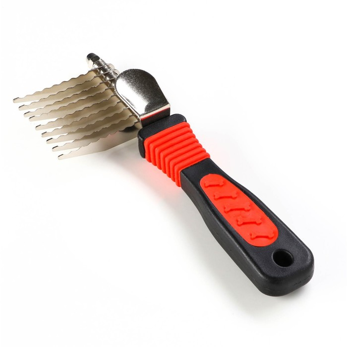 Колтунорез боковой 9 лезвий, 6,5 х 19 см, чёрно-красный Колтунорез боковой 9 лезвий, 6,5 х 19 см, чёрно-красный