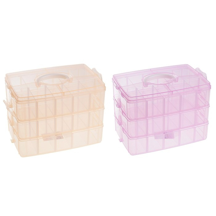 Органайзер для хранения, 3 яруса, 30 ячеек, 25×17×18 см, цвет МИКС