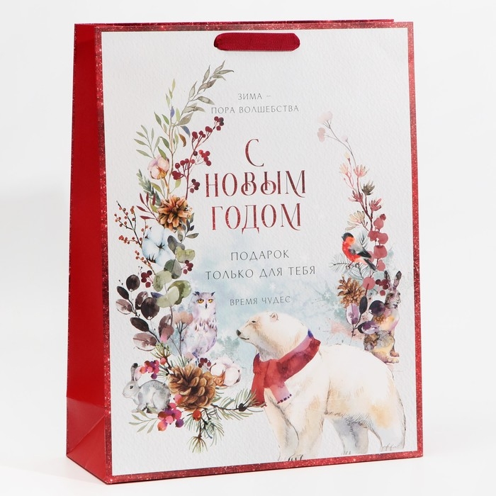 Пакет подарочный новогодний ламинированный «Время чудес», L 31 х 40 х 11,5 см, Новый год Пакет подарочный новогодний ламинированный «Время чудес», L 31 х 40 х 11,5 см, Новый год