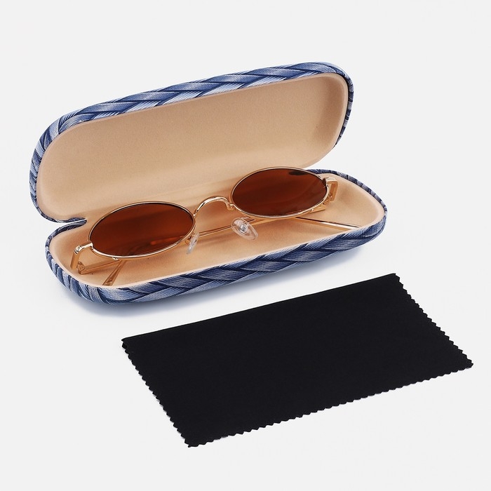 Футляр для очков на хлопушке, длина 16 см, цвет синий Футляр для очков на хлопушке, длина 16 см, цвет синий