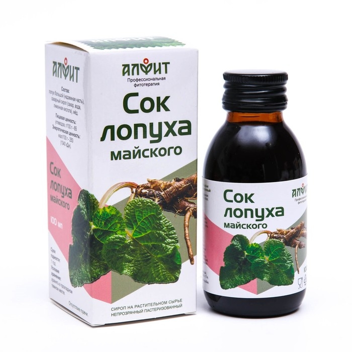 Сироп Алфит  Сироп Алфит "Сок лопуха майского", 100 мл