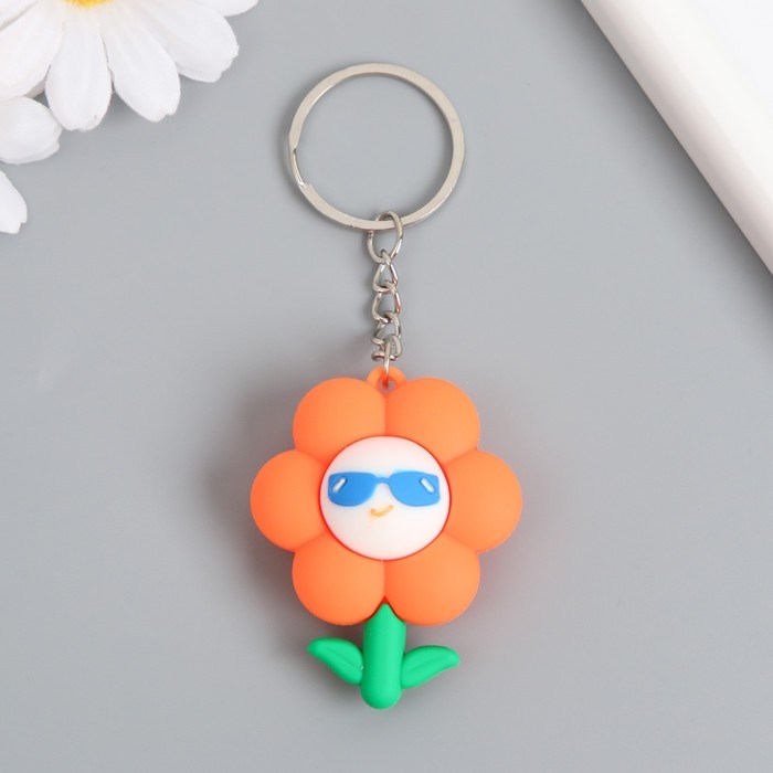 Брелок резина  Брелок резина "Подсолнух в солнечных очках" МИКС 5,4х4,3х2,5 см
