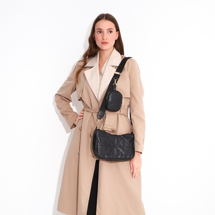 Сумка-багет на молнии, цвет чёрный Сумка-багет на молнии, цвет чёрный