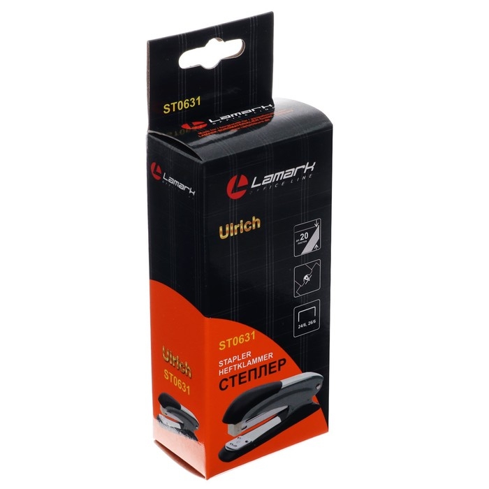 Степлер № 24-26/6 Lamark Ulrich, красный, до 20 листов Степлер № 24-26/6 Lamark Ulrich, красный, до 20 листов