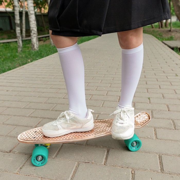 Пенниборд ONLYTOP, 56х15 см, колёса PU 60х45 мм, алюминиевая рама, цвет бронзовый Пенниборд ONLYTOP, 56х15 см, колёса PU 60х45 мм, алюминиевая рама, цвет бронзовый