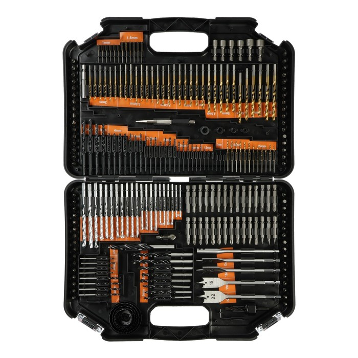 Набор универсальный ТУНДРА, сверла по дереву, металлу, бетону, биты, кернер 246 предметов Набор универсальный ТУНДРА, сверла по дереву, металлу, бетону, биты, кернер 246 предметов