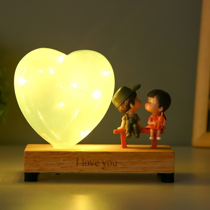 Ночник Ночник "Влюблённые" LED от батареек 3хLR44 МИКС 14х12х7 см RISALUX