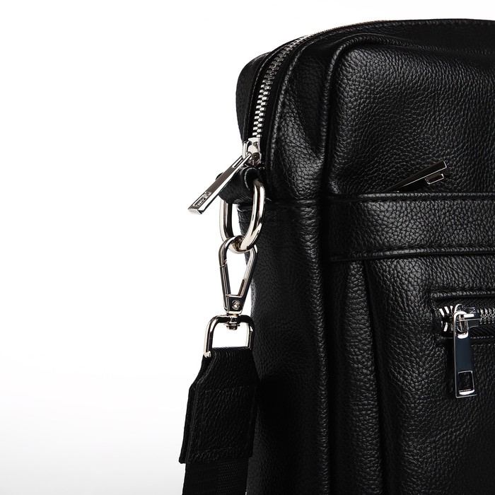 Сумка мужская через плечо TEXTURA, искусственная кожа, цвет чёрный Сумка мужская через плечо TEXTURA, искусственная кожа, цвет чёрный