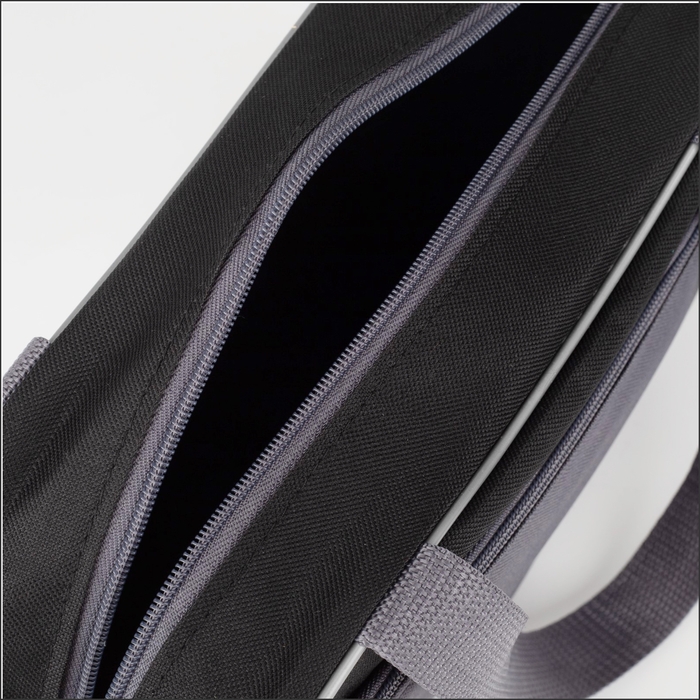 Сумка для обуви на молнии, наружный карман, TEXTURA, цвет серый/чёрный Сумка для обуви на молнии, наружный карман, TEXTURA, цвет серый/чёрный