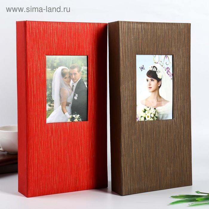 Фотоальбом на 300 фото 10х15 см, рамка 9х13 см Фотоальбом на 300 фото 10х15 см, рамка 9х13 см "Серебряные нити" МИКС 33х17х5,5 см