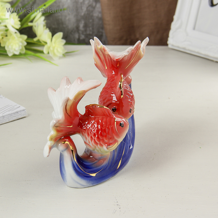 Сувенир керамика Сувенир керамика "Золотые рыбки в море" 11х13,5х7 см