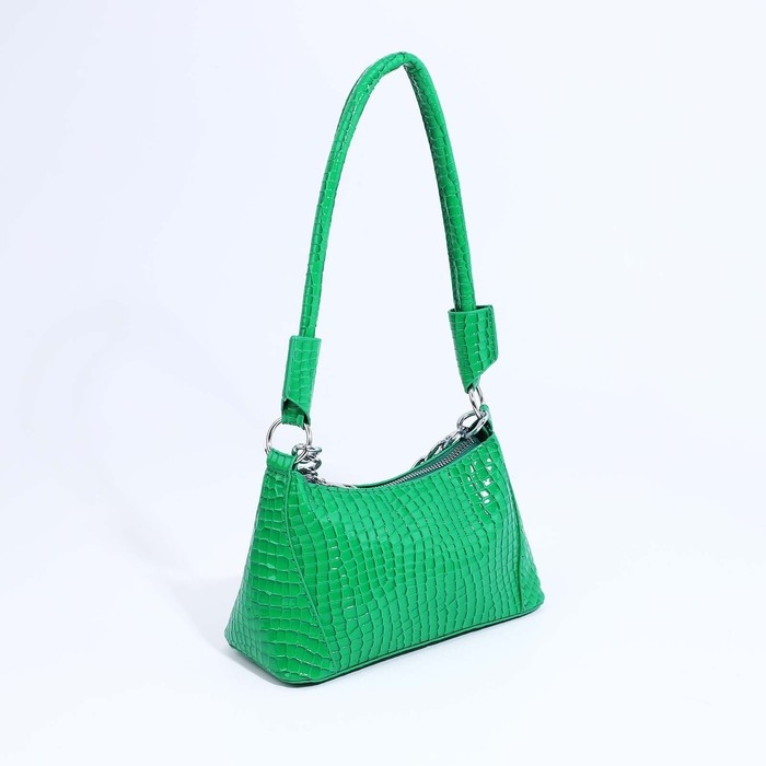 Сумка-багет на молнии, цвет зелёный Сумка-багет на молнии, цвет зелёный