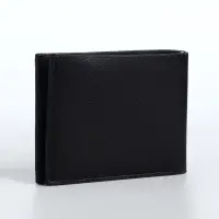 Портмоне мужское, без застёжки, отдел для карт, монет, чёрное