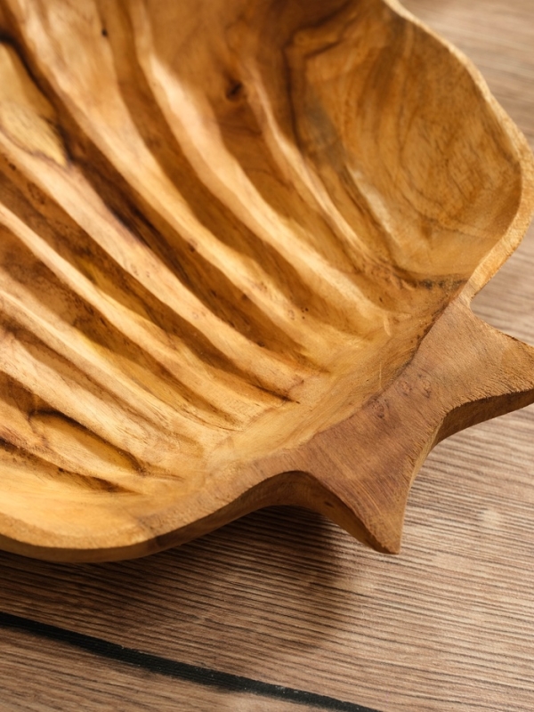 Тарелка Тарелка "Морская раковина" дерево Джати, 25х25х5 см, цв. коричневый