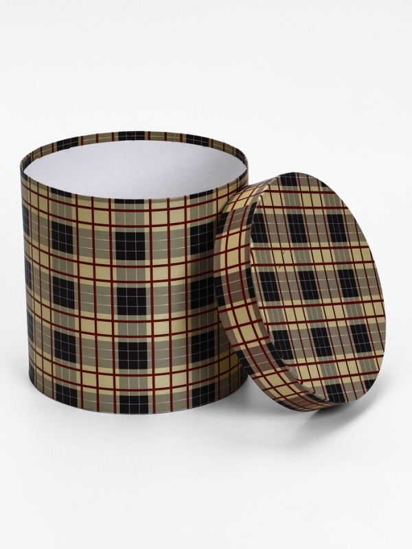 Шляпная коробка, Шотландская клетка , 20 х 20 см