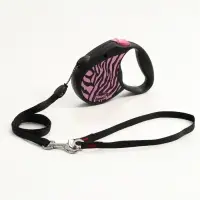 Рулетка Flexi Safari S, 5 м, трос, до 12 кг, pink Zebra