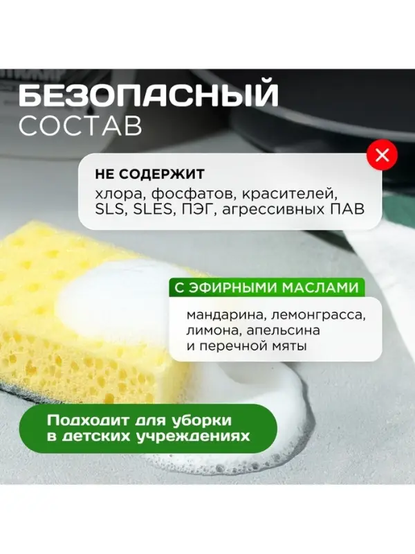 Средство чистящее SYNERGETIC для кухни, удаление жира, копоти и нагара Антижир, биоразлагаемое, 0.5 л