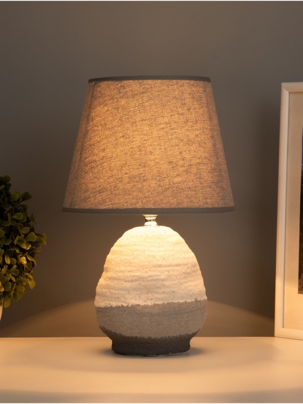 Лампа настольная Лампа настольная "Скала" 1х40Вт Е27 серый/белый 20х20х32см