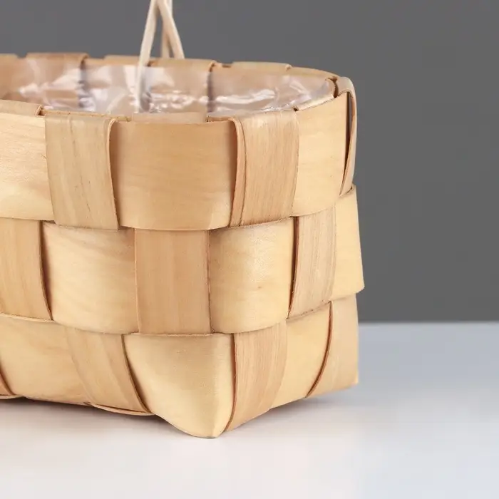 Корзина плетёная для хранения, 17&times;10&times;9 см, ручка h=9.5 см, секвойя