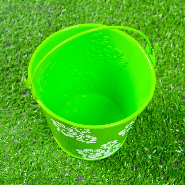 Кашпо  Кашпо "Ведерко Леа" зеленое, 10х10см