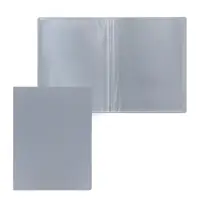 Папка с 30 вкладышами А4, 500 мкм, Calligrata, текстура &laquo;песок&raquo;, серая