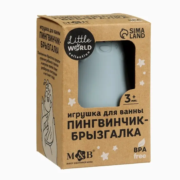 Игрушка для ванны M&B &laquo;Пингвинчик-брызгалка&raquo;, силикон, МИКС