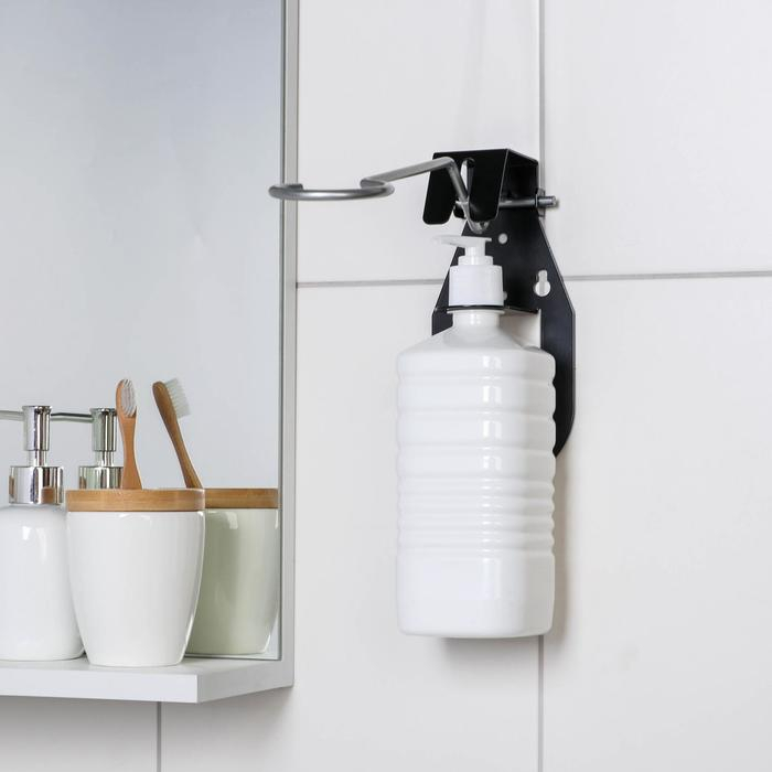 Дозатор для антисептика локтевой, 1 л, с держателем, цвет чёрный Дозатор для антисептика локтевой, 1 л, с держателем, цвет чёрный