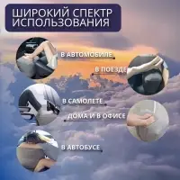 Подушка надувная, дорожная, 40&times;30&times;45 см, в чехле, серая