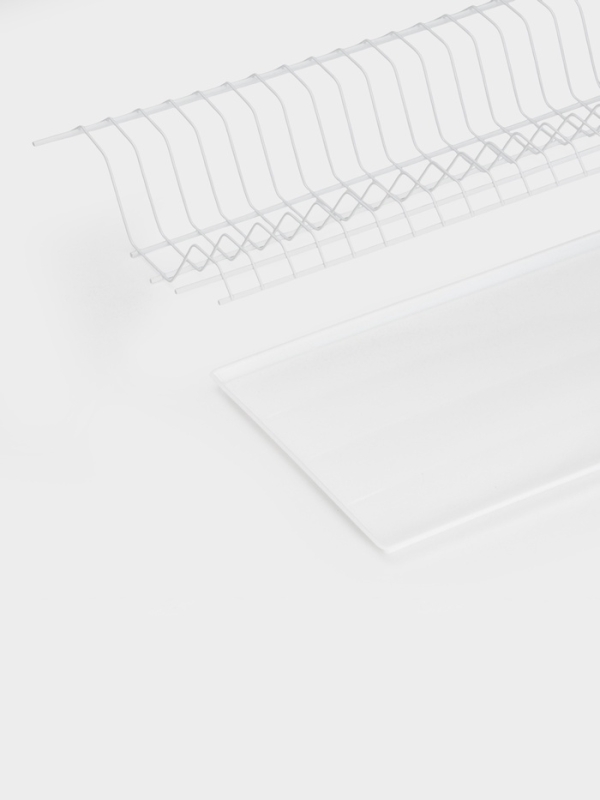 Сушилка для посуды с поддоном для шкафа 60 см, 56.5×25.6 см, белая