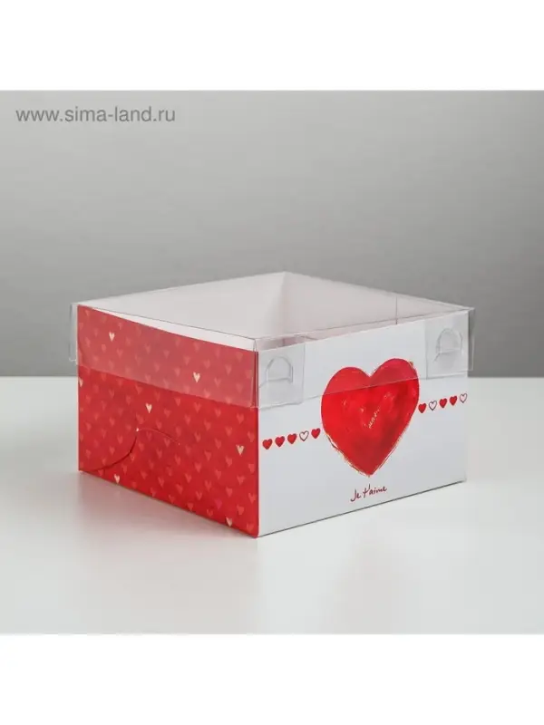 Коробка для капкейков, кондитерская упаковка, 4 ячейки &laquo;Ja t`aime&raquo;, 16&times;16&times;10 см