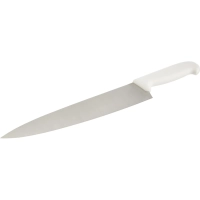 Нож поварской лез 300 мм  толщ 2 мм  3Cr13  белая пластиковая ручка