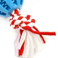 Игрушка собак канатная "2 узла с мячом TPR" до 50 г, до 20 см