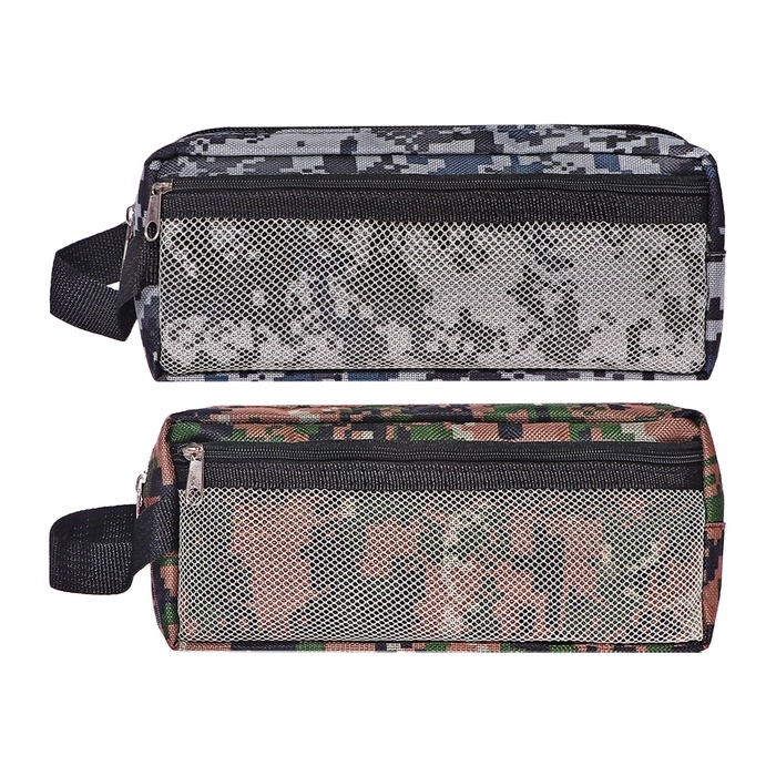 Пенал мягкий  Пенал мягкий "Миллитари", 3 отделения, 90 х 215 х 80 мм, с ручкой, МИКС