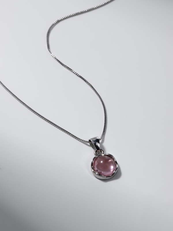 Кулон «Нежность» на цепочке, цвет розовый в серебре, 45 см Кулон «Нежность» на цепочке, цвет розовый в серебре, 45 см