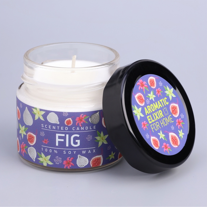 Свеча ароматическая в банке  Свеча ароматическая в банке "Спелый инжир", совый воск, 80 г